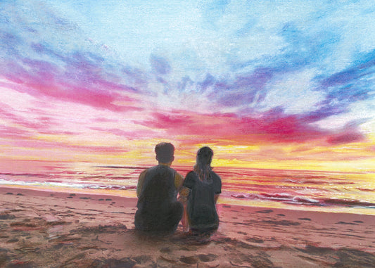Friendship - Couple Enjoying Sunrise on Virginia Beach