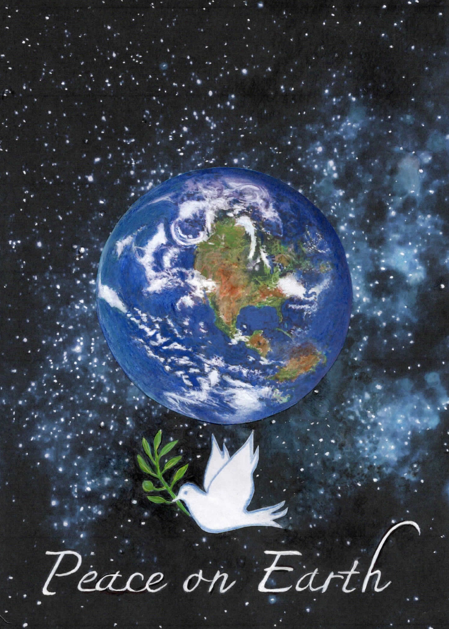 Peace on Earth with Dove and Olive Branch