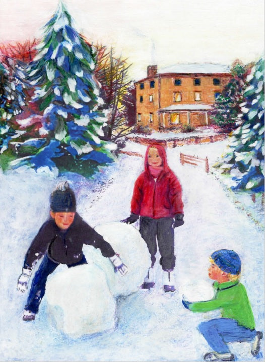 Winter - Children Making Snowman